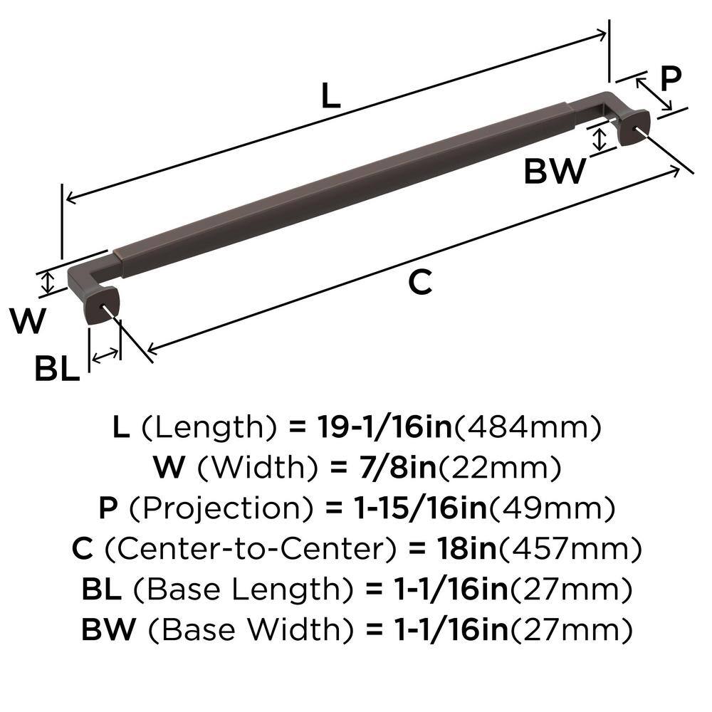 Oil Rubbed Bronze 18" Stature Appliance Pull