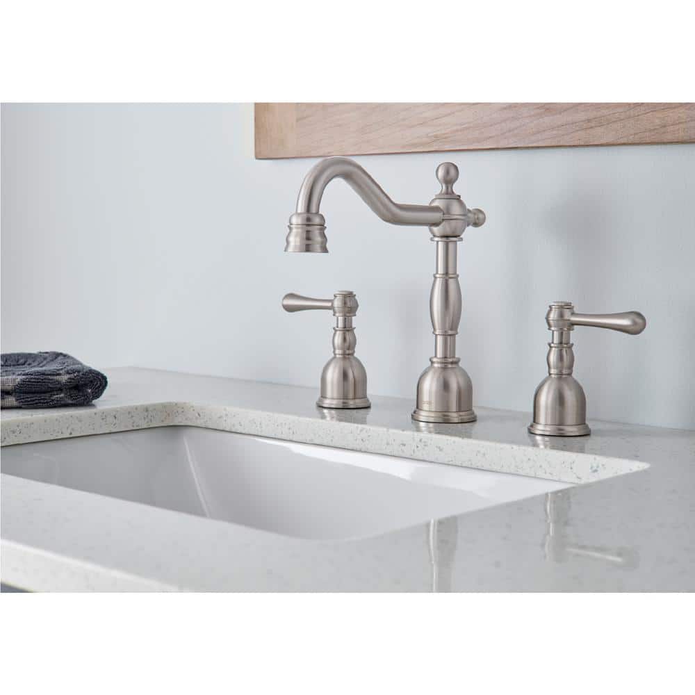 Sleek 7.5" Brushed Nickel Modern Widespread Bathroom Faucet