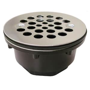 2 in. ABS Shower Stall Drain w/ Receptor Base & 4-1/4 in. Round Stainless Steel Strainer Fit Over 2 in. Schedule 40 Pipe