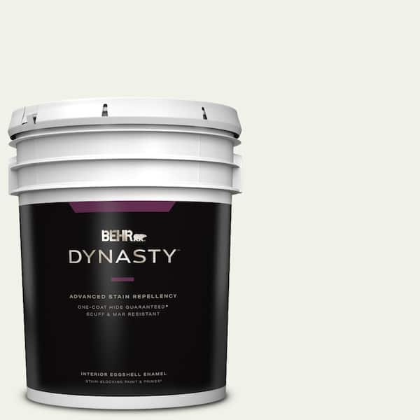 BEHR DYNASTY 5 gal. #PPU18-07 Falling Snow Eggshell Enamel Interior Stain-Blocking Paint & Primer