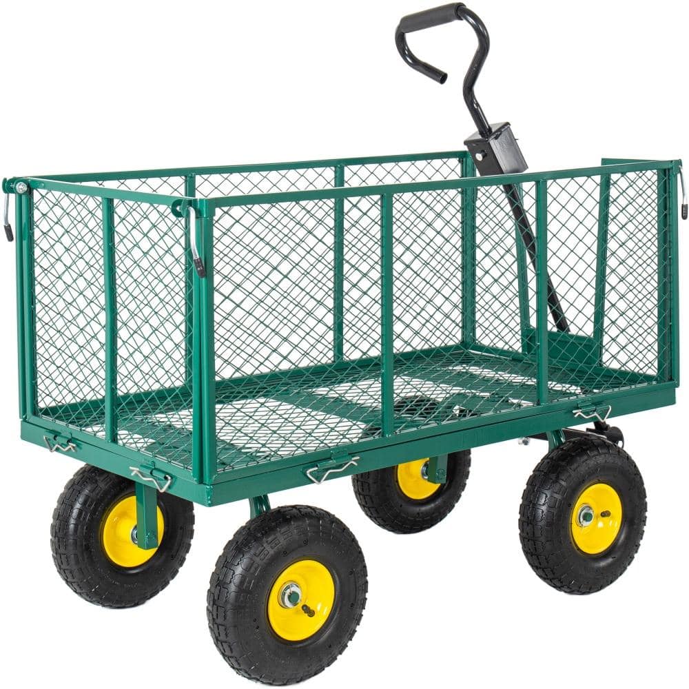 3-in-1 Heavy Duty Garden Cart Wagon, 880 lbs Steel Utility Cart with Removable Sides, Liner & Mesh Tray price history on PriceWatchPro