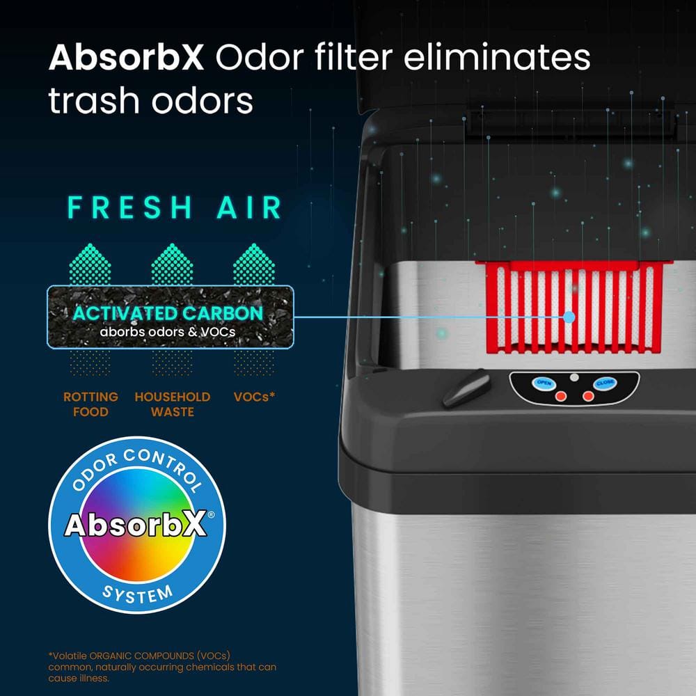 Touchless Stainless Steel 13 Gallon Motion Sensor Trash Can