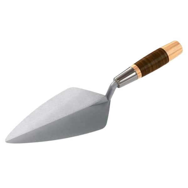 9-1/2 in. Narrow London Forged Brick Trowel with Leather Handle