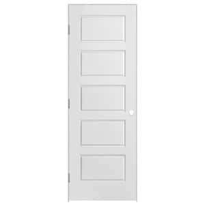 24 in. x 80 in. Riverside 5-Panel Solid Core Smooth Primed Composite Single Prehung Interior Door