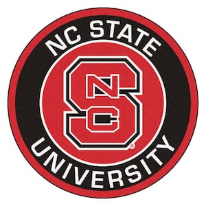 NCAA North Carolina State University Black 2 ft. x 2 ft. Round Area Rug