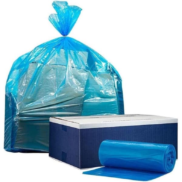 PlasticMill 95 Gallon, Clear, 1.5 mil, 61x68, 10 Bags/Case, Garbage Bags/Trash C
