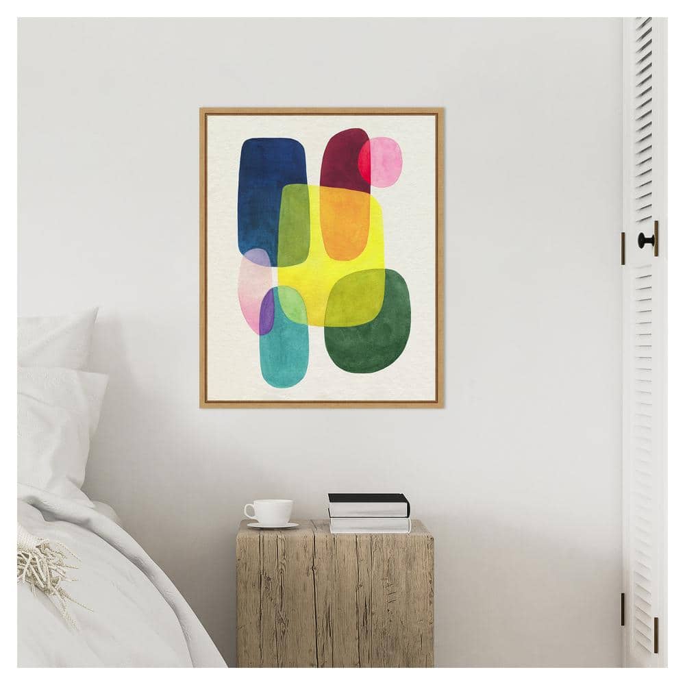 Sunlit Spectrum II Abstract Canvas Print with Maple Frame