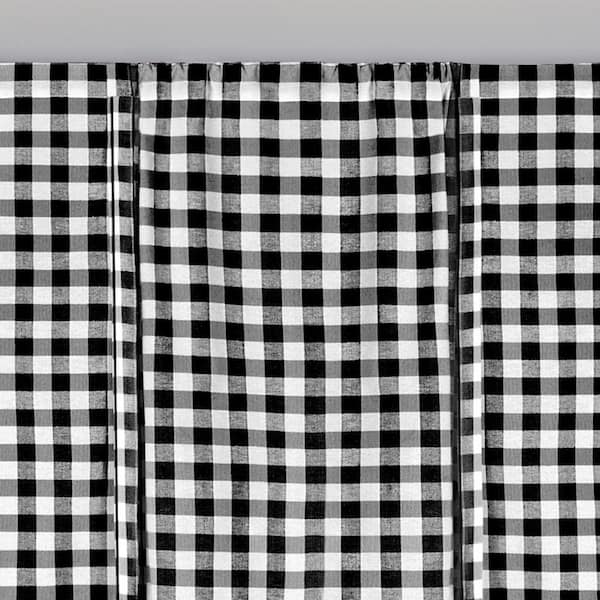 Buffalo Check 42 in. W x 63 in. L Polyester/Cotton Light Filtering Window  Panel in Black