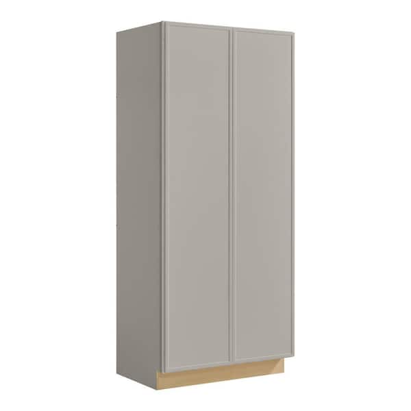 Leyton 36 in. W x 24 in. D x 84 in. H Ready To Assemble Plywood Slim Shaker Wide Pantry Kitchen Cabinet in Dove Gray