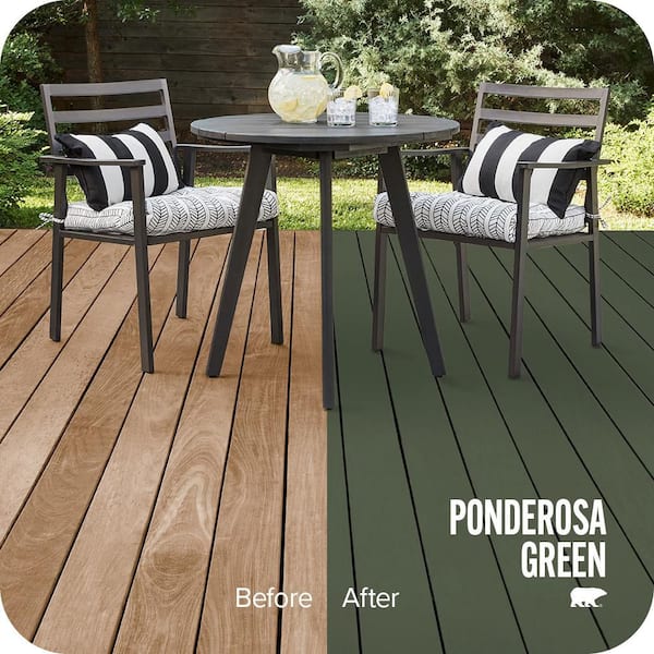 1 gal. #SC-120 Ponderosa Green Solid Color Waterproofing Exterior Wood Stain and Sealer