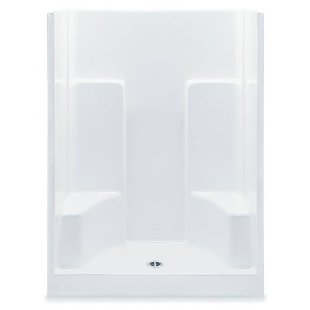 Aquatic Everyday 60 In X 35 In X 72 In 1 Piece Shower Stall With 2 Seats And Center Drain In White 1603sg Whhd The Home Depot