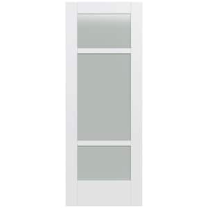 32 in. x 80 in. MODA Primed PMT1031 Solid Core Wood Interior Door Slab w/Translucent Glass