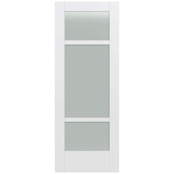 JELD-WEN 32 in. x 80 in. MODA Primed PMT1031 Solid Core Wood Interior Door Slab w/Translucent Glass