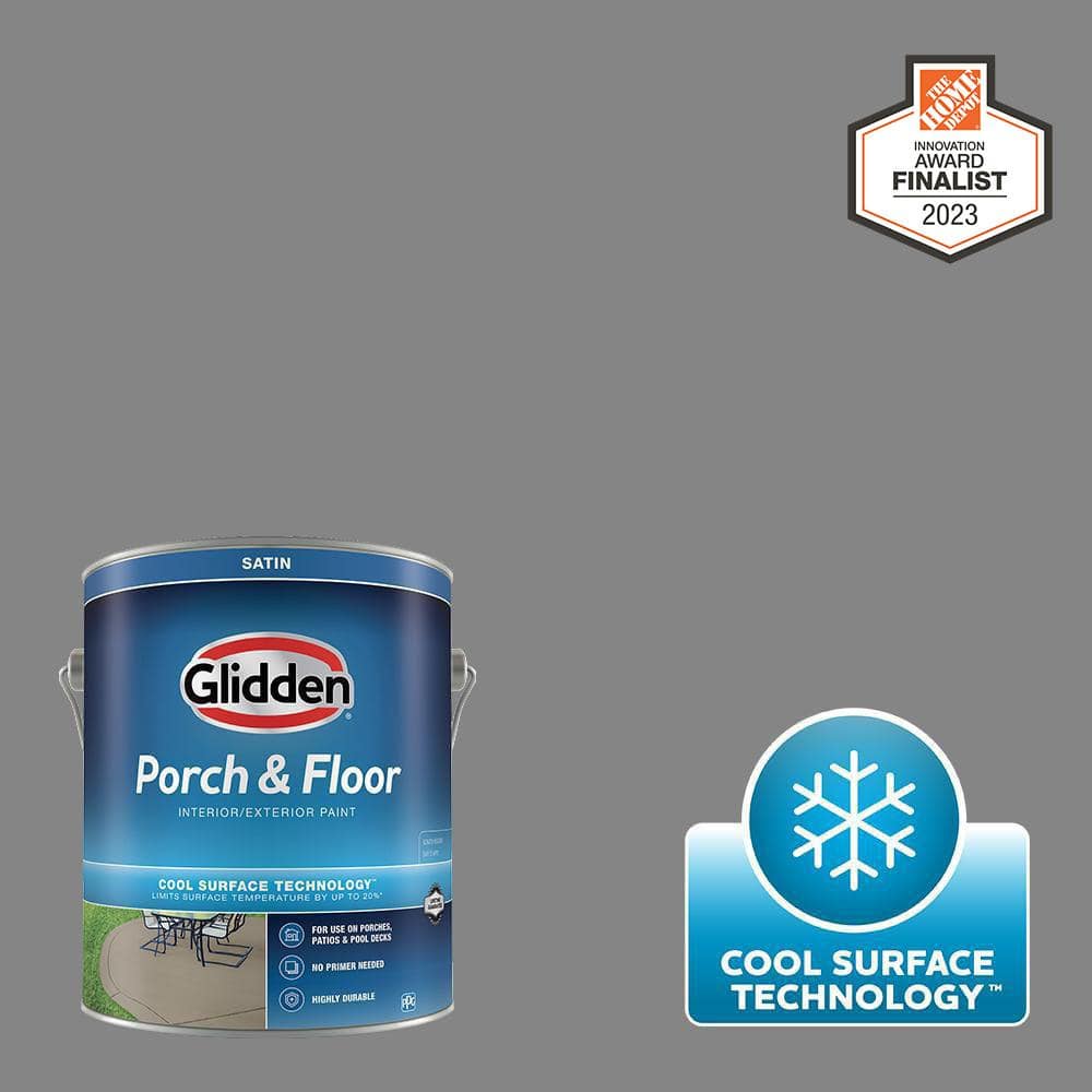 Glidden Porch and Floor 1 gal. PPG10015 Dover Gray Satin Interior