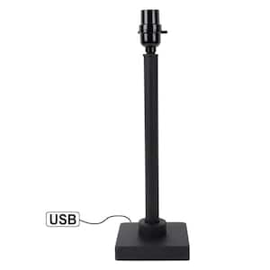 Mix and Match 16 .5 in. Matte Black Medium Lamp Base with USB