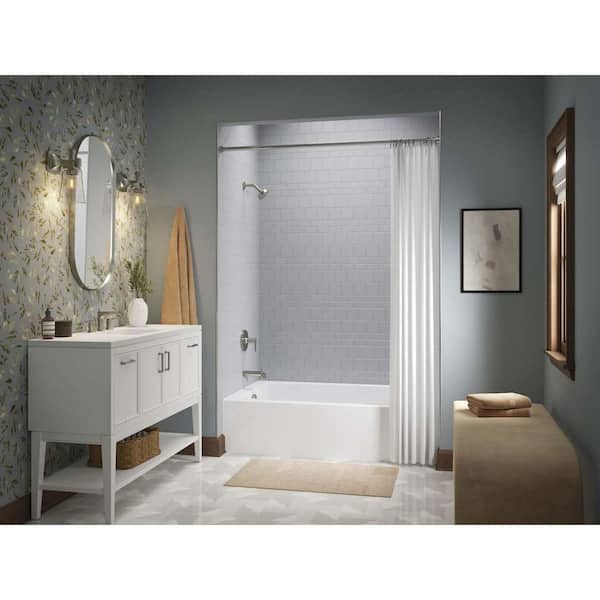 Entity 60 in. x 32 in. Soaking Bathtub with Left Drain in White