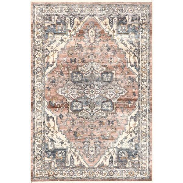 nuLOOM Faded Medallion Fringe Rust 7 ft. 10 in. x 9 ft. 8 in. Area Rug