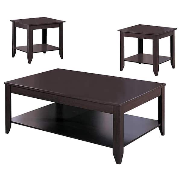 Coaster Brooks 3-piece Occasional Table Set with Lower Shelf Cappuccino