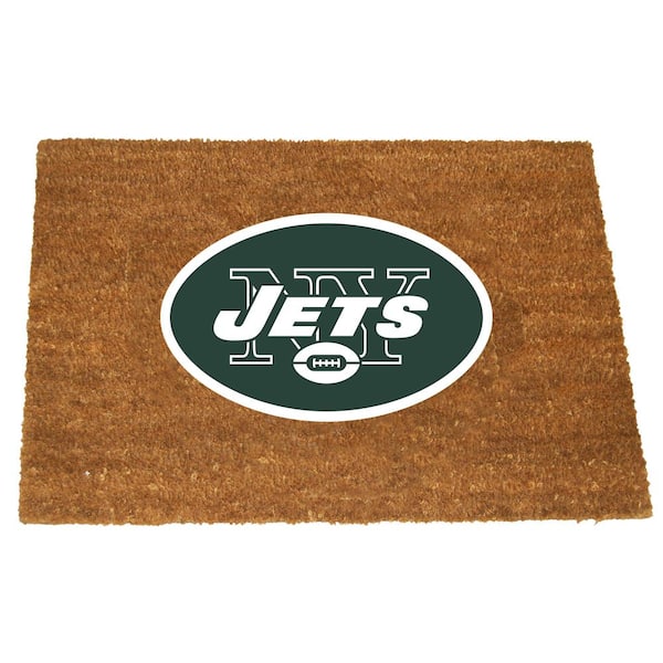 The Memory Company New York Jets 19.5 in. x 29.5 in. Coir Fiber Colored Logo Door Mat