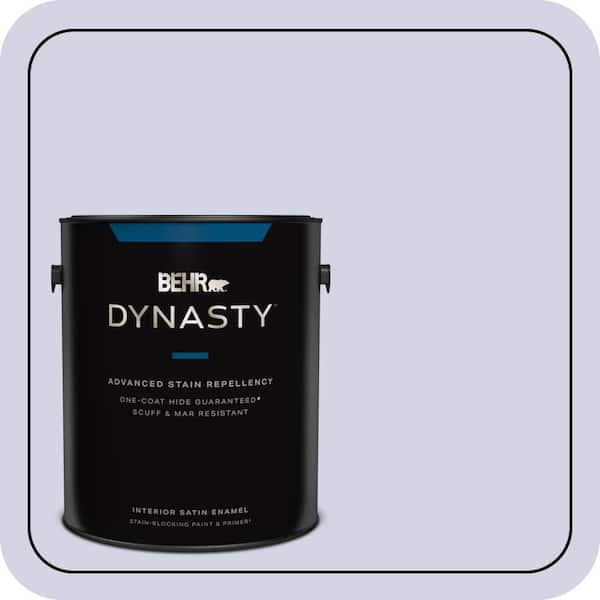 BEHR DYNASTY 1 gal. #PPU16-08 Hint of Violet Satin Enamel Interior Stain-Blocking Paint and Primer