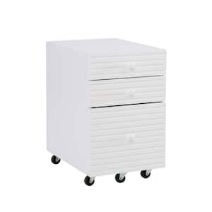 Wylee 3 Drawer White wood 15.5 in. Vertical File Cabinet