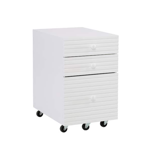 Linon Home Decor Wylee 3 Drawer White wood 15.5 in. Vertical File Cabinet