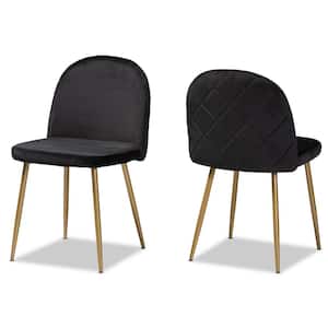 Fantine Black and Gold Dining Chair (Set of 2)