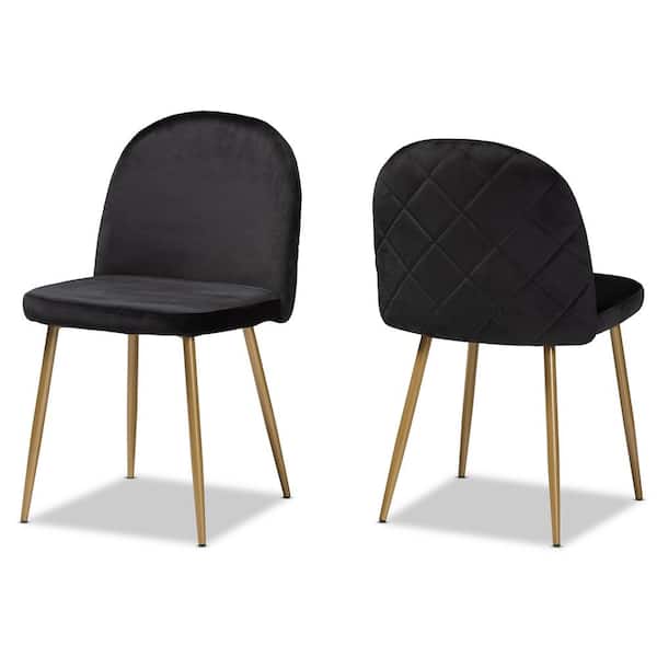 Baxton Studio Fantine Black and Gold Dining Chair (Set of 2)