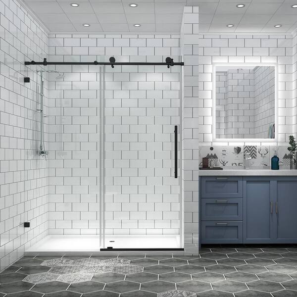 TOOLKISS 56 in. - 60 in. W x 72 in. H Sliding Framed Shower Door