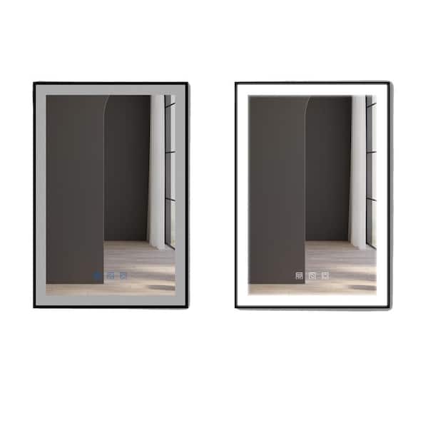 BW 24 in. W x 32 in. H Rectangular Frameless Led Mirror-Dimmable Wall Bathroom Vanity Mirror in Silver Mirror Finish