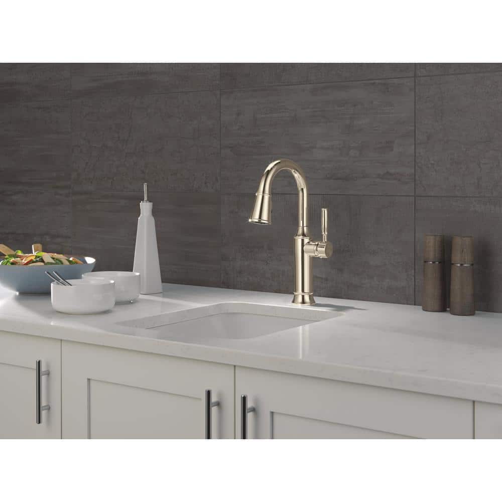 Polished Nickel Single Handle Pull-Out Spray Bar Faucet
