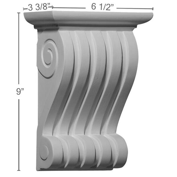 Ekena Millwork 6-1/2 in. x 3-3/8 in. x 9 in. Primed Polyurethane