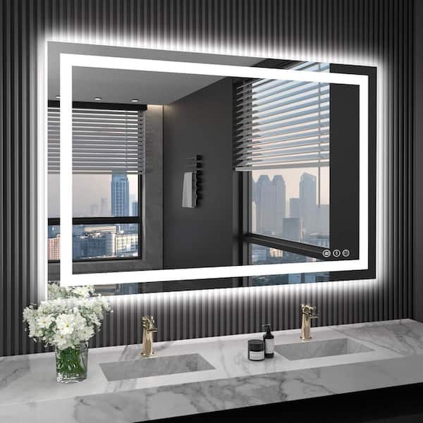 48 in W x 36 in. H LED Bathroom Mirror with Lights, Lighted Bathroom Vanity Mirror for Wall,Tempered Glass,Shatterproof