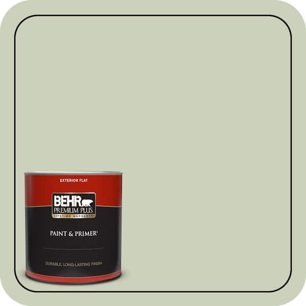 BEHR PREMIUM PLUS 1 qt. #PPU10-09 Chinese Jade Flat Exterior Paint & Primer