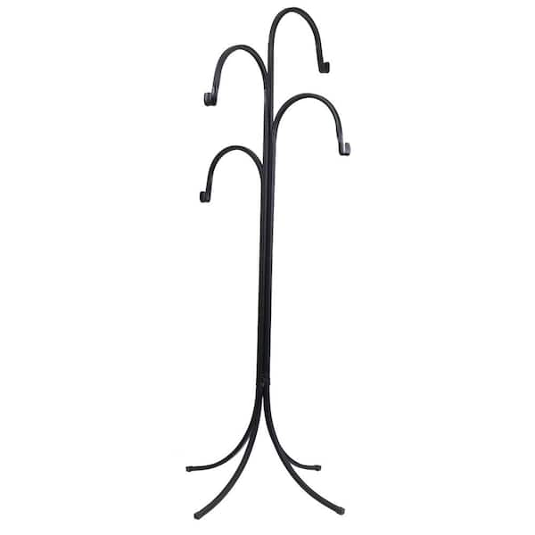 CHG CLASSIC HOME & GARDEN 64.5 in. Tall 4-Arm Plant Stand in Black Iron