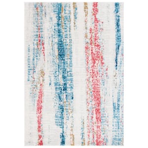 Madison Ivory/Blue 4 ft. x 6 ft. Abstract Gradient Area Rug