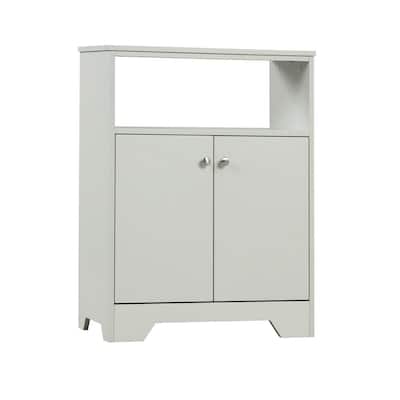 23.6 in. W x 11.80 in. D x 31.70 in. H Wood Bathroom Storage Linen Cabinet with Adjustable Shelves in Gray