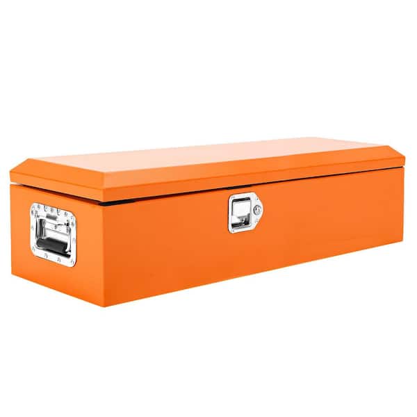 39 in. Orange Metal Heavy Duty Truck Tool Box with Lock and Key