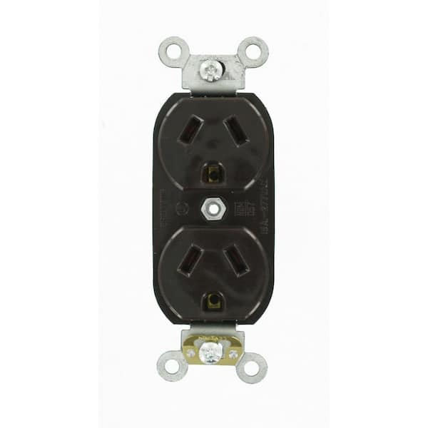 15 Amp 277 V NEMA 7-15R Duplex Outlet/Receptacle, Brown (1-Pack) 5585