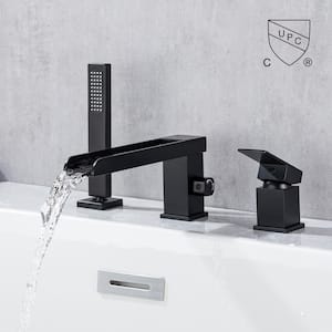 8011 Single-Handle Tub Deck Mount Roman Tub Faucet with Hand Shower in Matte Black