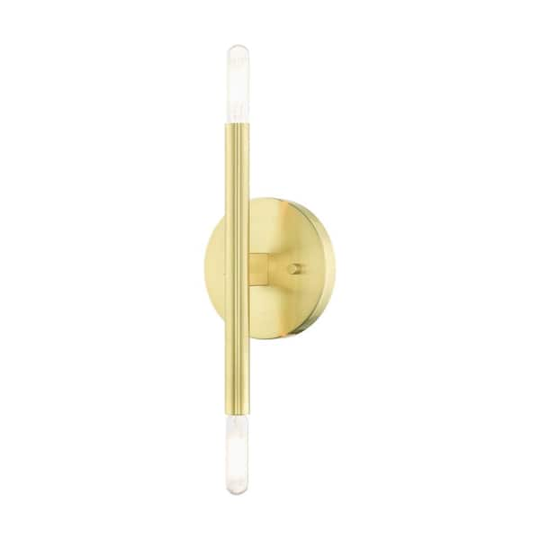 Livex Lighting Copenhagen 2 Light Satin Brass ADA Sconce