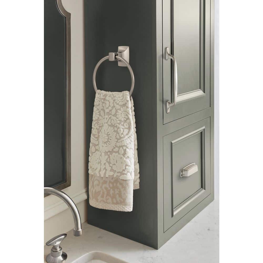Brushed Nickel 7-7/16 Inch Wall Mounted Towel Ring