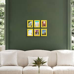 Modern 3.5 in. x 5 in. Yellow Picture Frame (Set of 6)