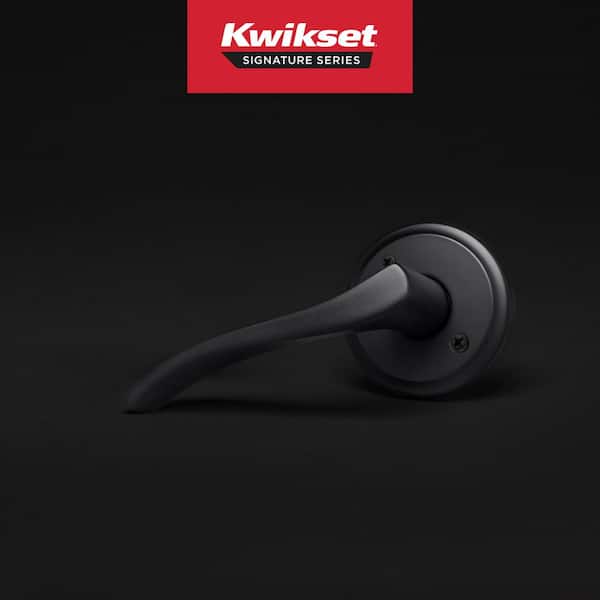 Kwikset Sedona Matte Black Left Handed Round Wave Half Dummy Door