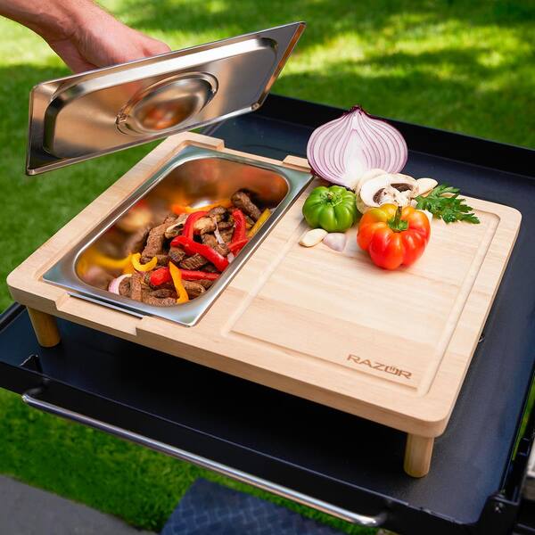 Razor Multipurpose Griddle Cutting Board with Covered Food Storage