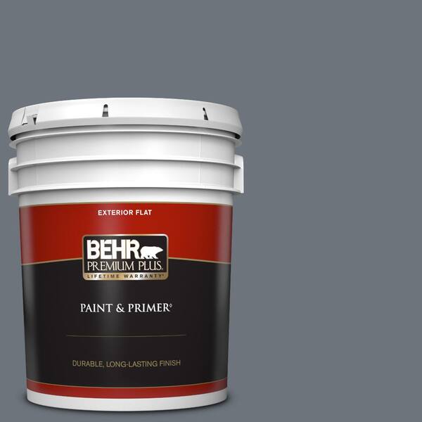 BEHR PREMIUM PLUS 5 gal. #750F-5 Silver Hill Flat Exterior Paint & Primer