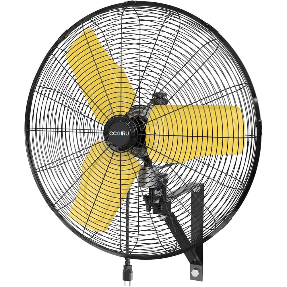 24 in. 3-Speed Oscillating Black Outdoor/Indoor Mounted Wall Fan with Heavy Duty, IP44 Waterproof, Adjustable Tilt. price history on PriceWatchPro