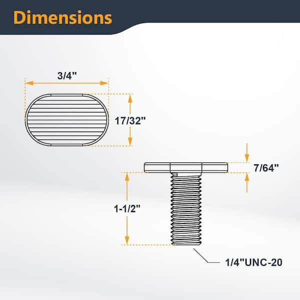 POWERTEC 1/4 in. -20 x 1-1/2 in. L Tee Bolt (20-Pack) QTB1008