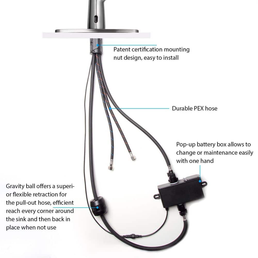 Brushed Nickel Touchless Pull Down Kitchen Faucet with Pull-out Spray