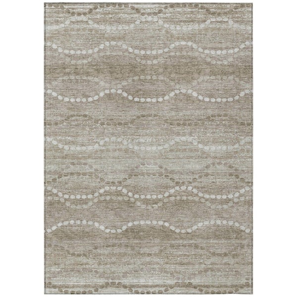 Addison Rugs Chantille Machine Washable Indoor/Outdoor Abstract ACN2030 Khaki 10 ft. x 14 ft. Area Rug